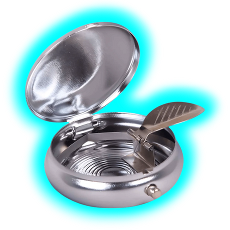 Taschenaschenbecher Chrom Rund