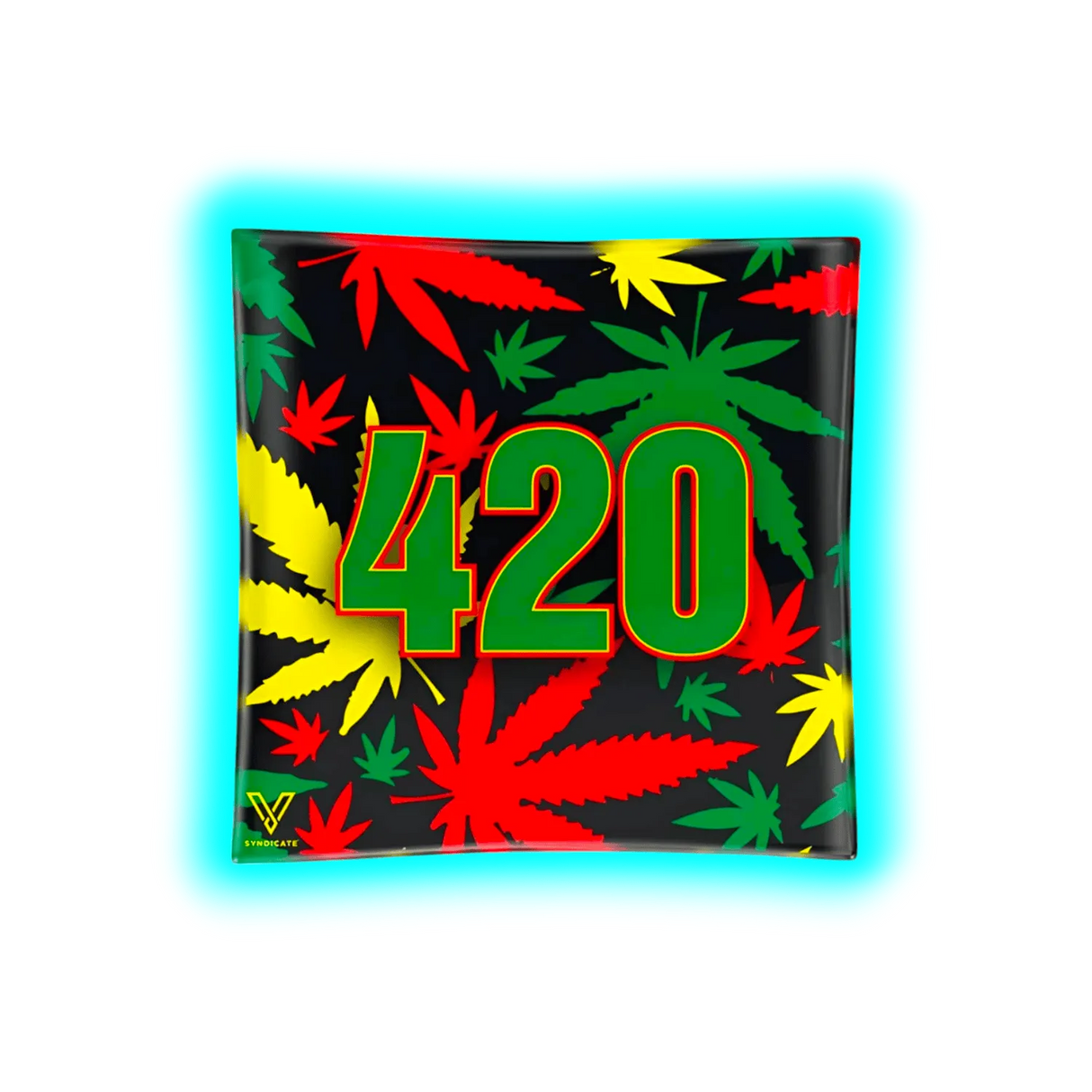 V Syndicate Glass Ashtray 420 Rasta