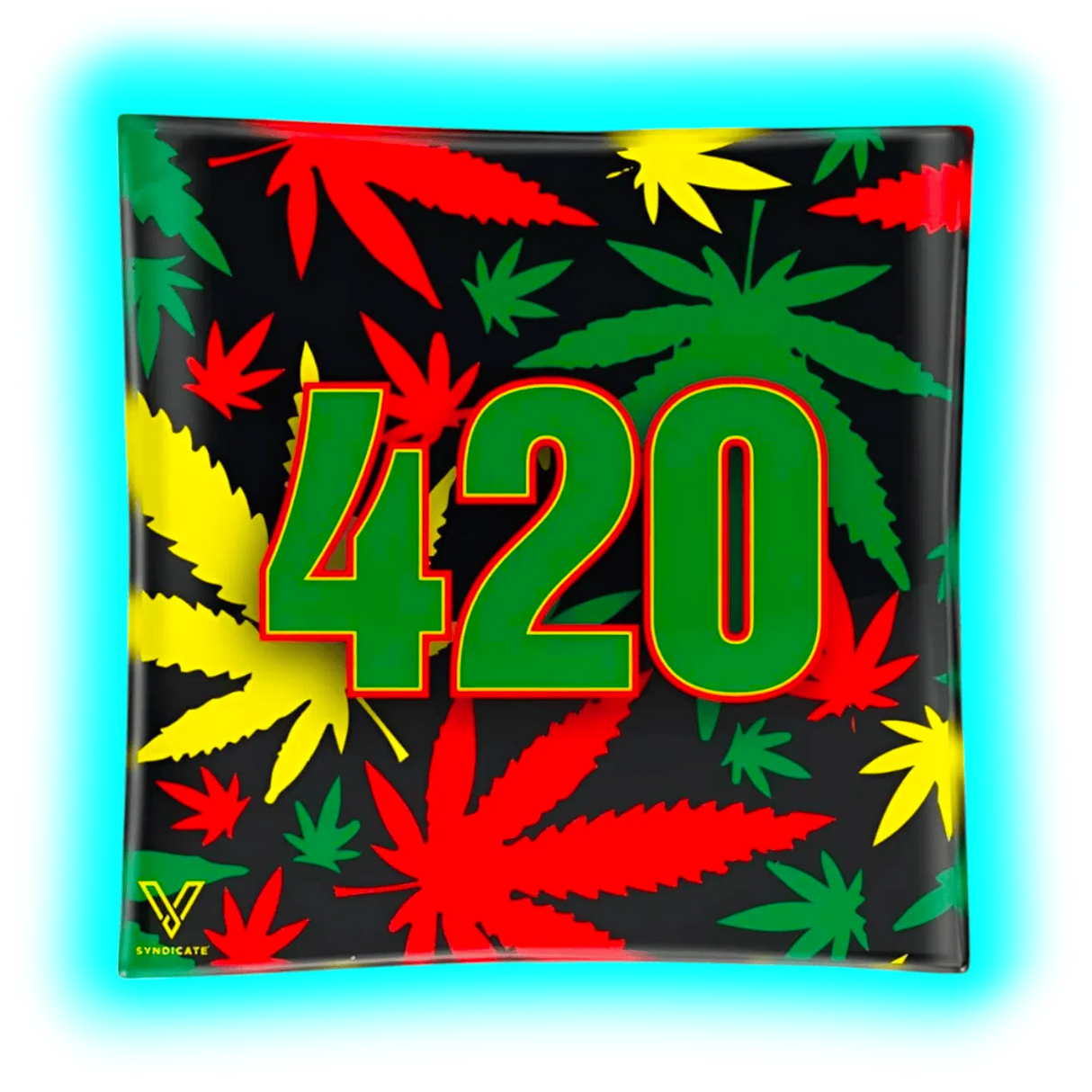 V Syndicate Glass Ashtray 420 Rasta