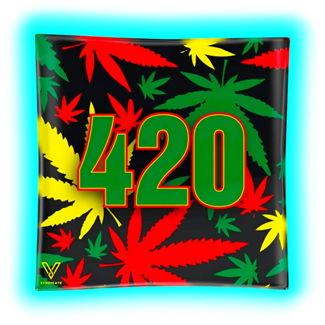 V Syndicate Glass Ashtray 420 Rasta