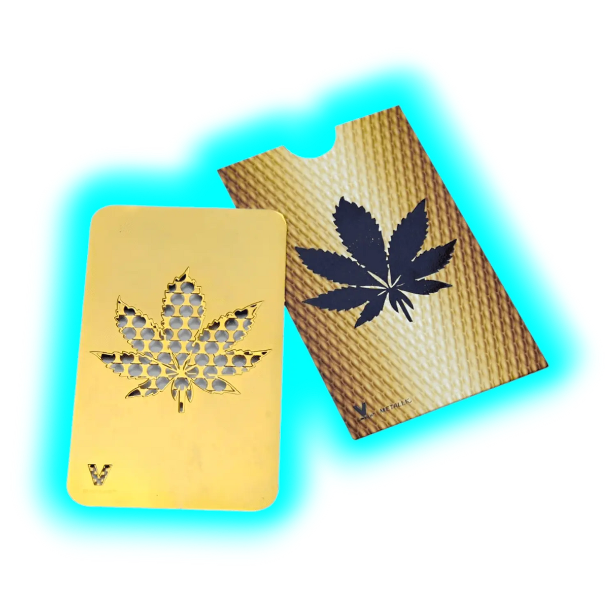 V Syndicate Grinder Card - Hanfblatt (Gold)