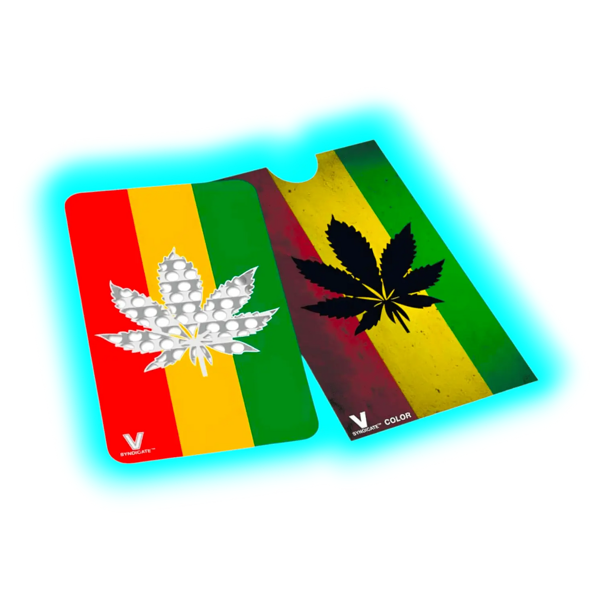 V Syndicate Grinder Card - Hanfblatt (Rasta)