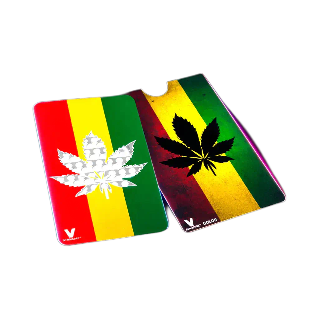 V Syndicate Grinder Card Hanfblatt (Rasta)