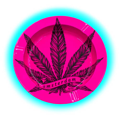 V Syndicate Metal Tin Ashtray - Amsterdam Leaf Pink
