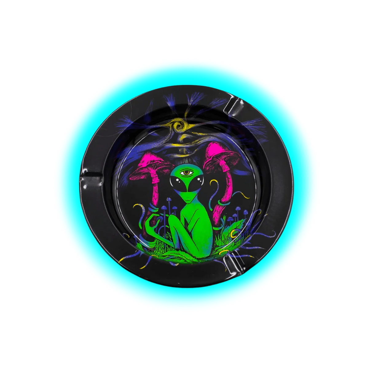 V Syndicate Metal Tin Ashtray - Mushroom Alien