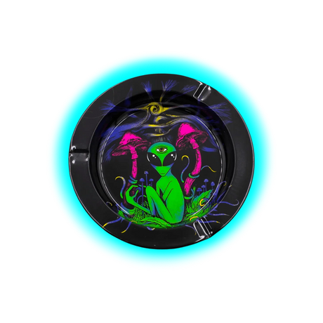 V Syndicate Metal Tin Ashtray - Mushroom Alien