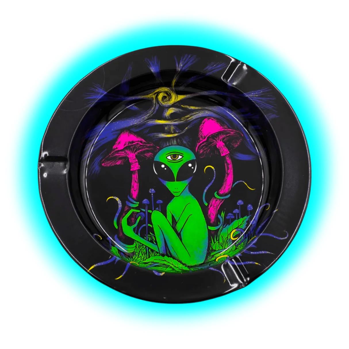 V Syndicate Metal Tin Ashtray - Mushroom Alien