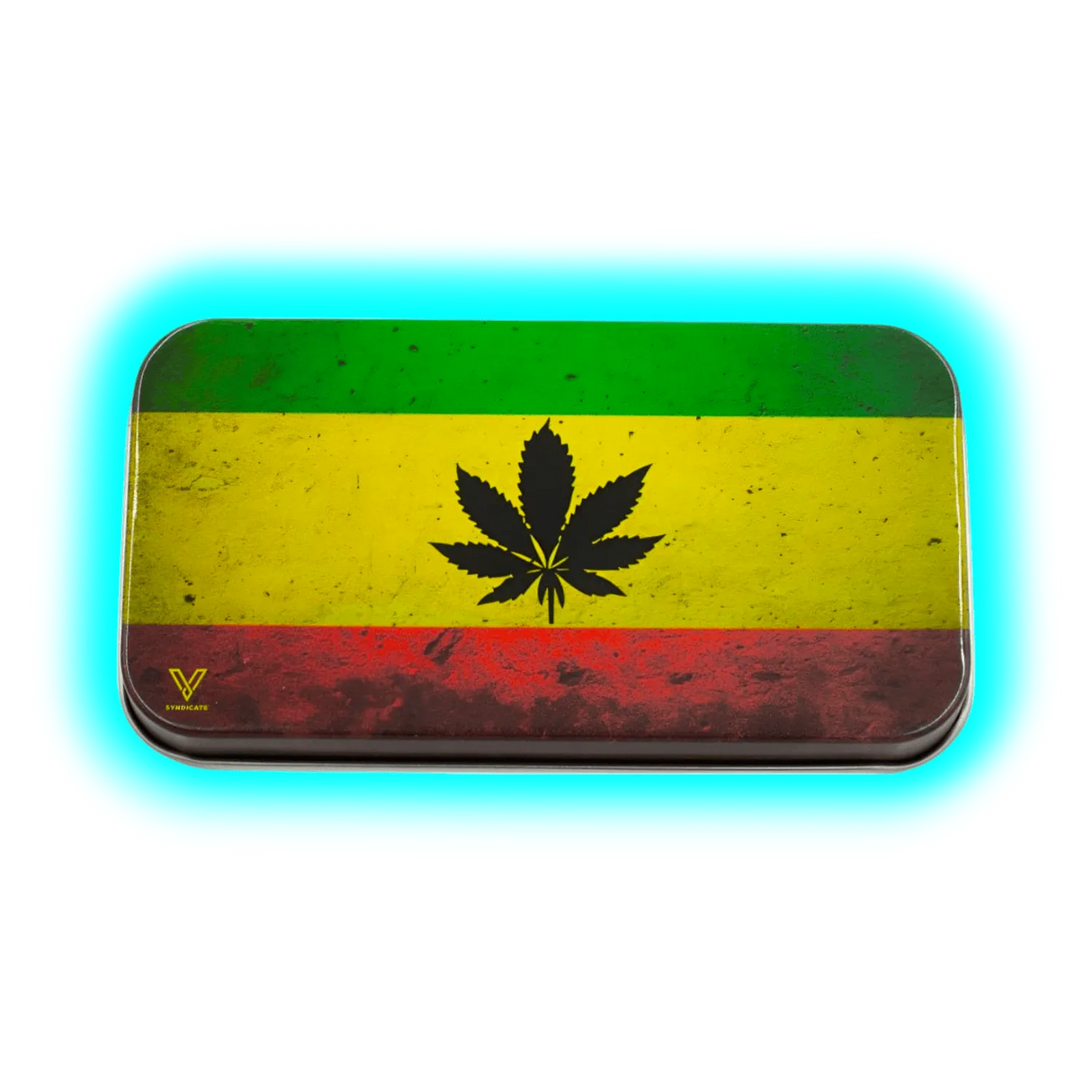 V Syndicate Syndicase Tin Box - Rasta Leaf