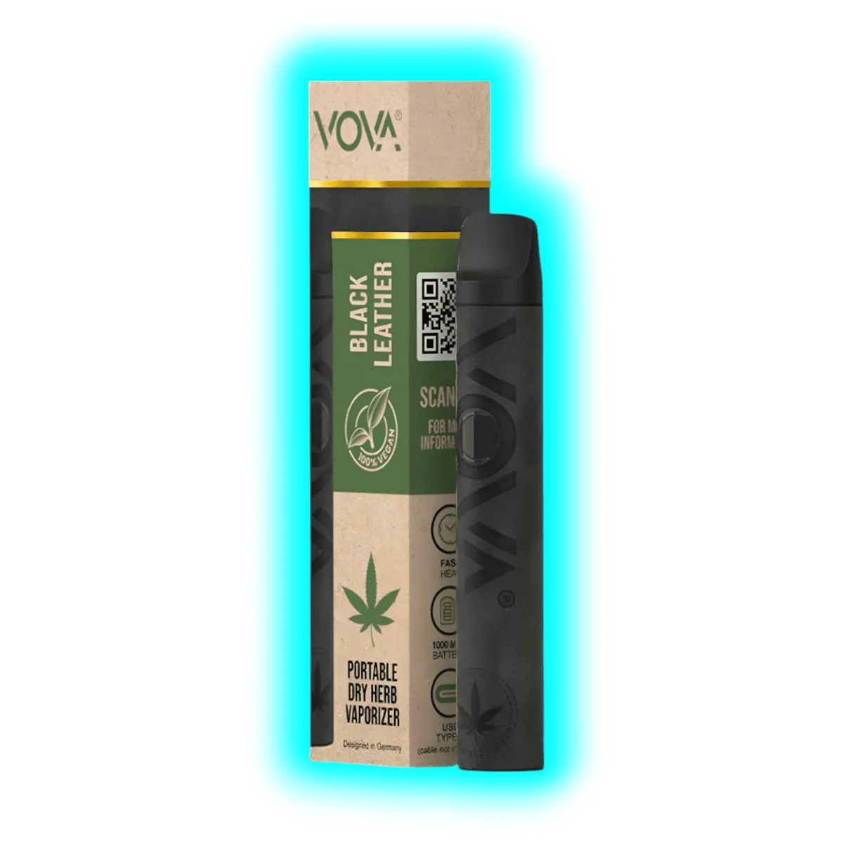 VOVA Portable Dry Herb Vaporizer Black Leather