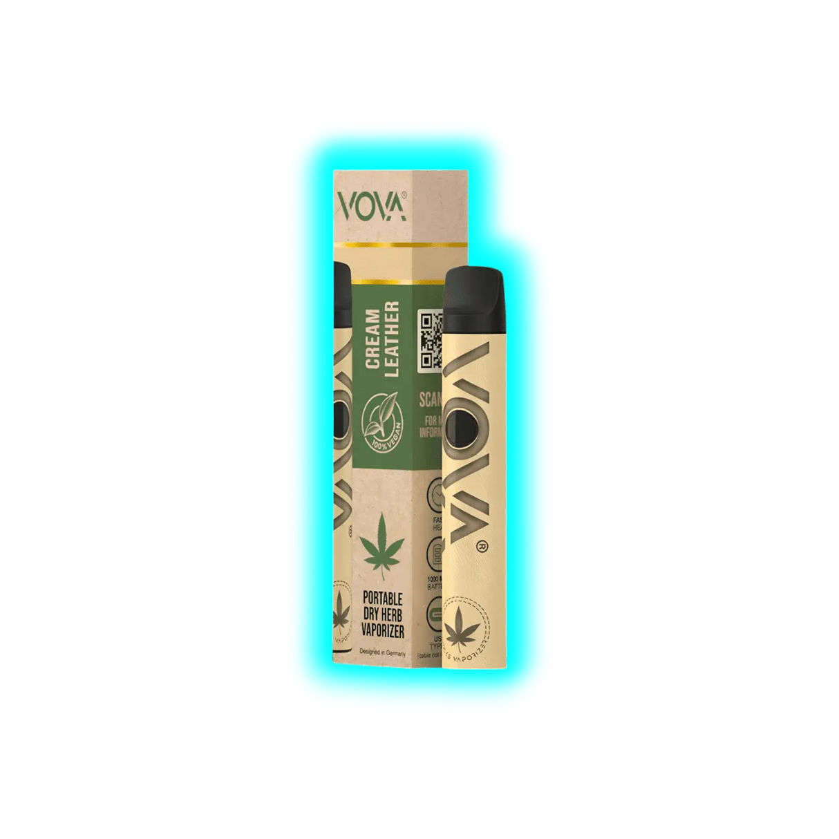 VOVA Portable Dry Herb Vaporizer Cream Leather