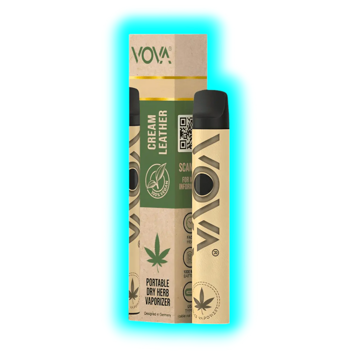 VOVA Portable Dry Herb Vaporizer Cream Leather