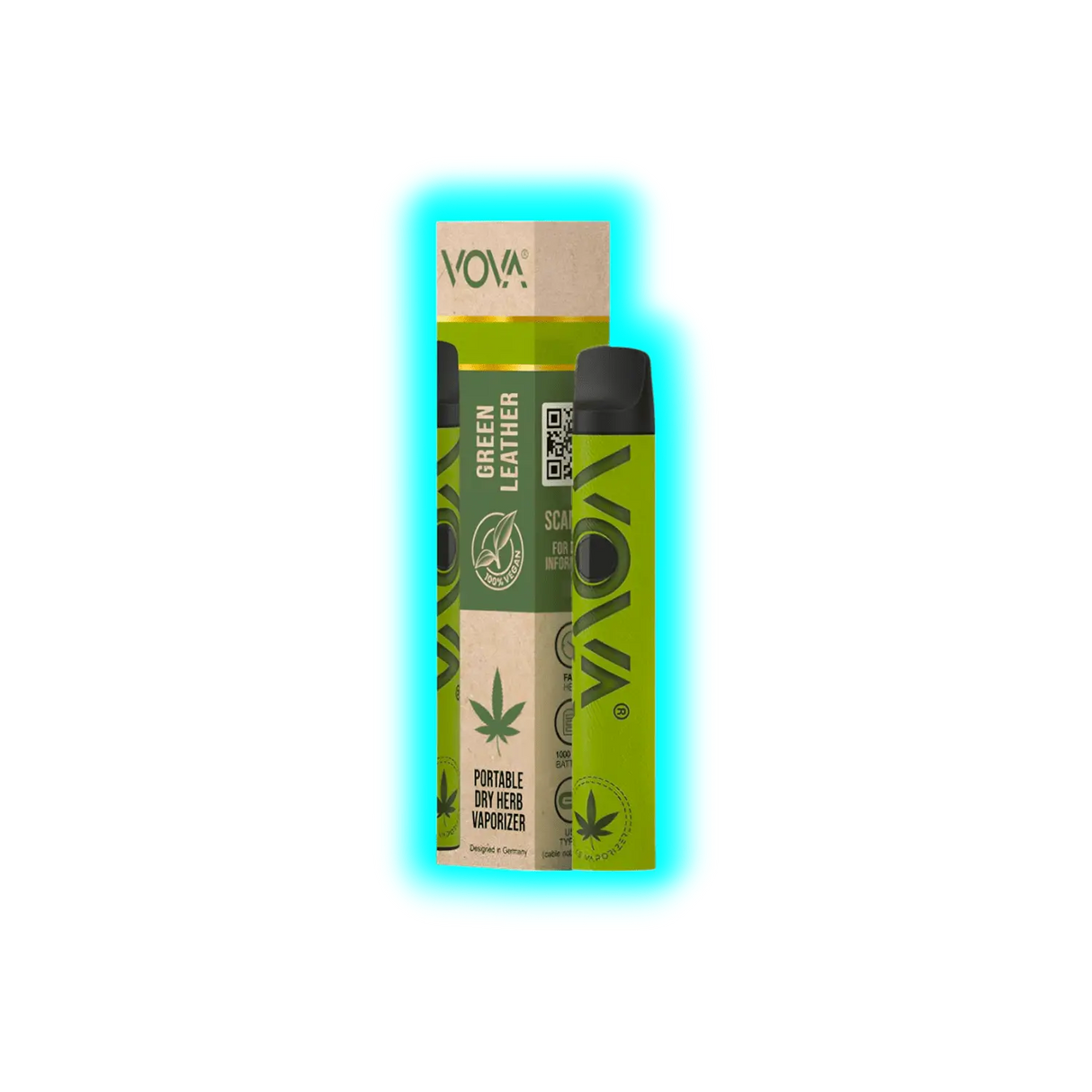 VOVA Portable Dry Herb Vaporizer Green Leather