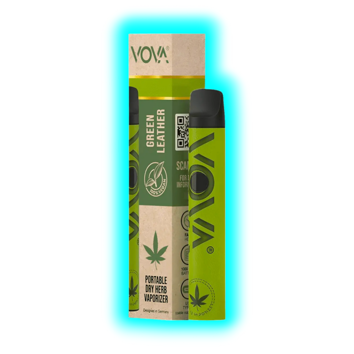 VOVA Portable Dry Herb Vaporizer Green Leather