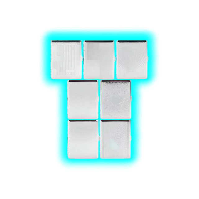 Zigarettenetui aus Chrom 100mm Assortiert