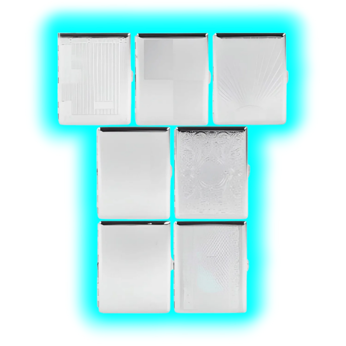 Zigarettenetui aus Chrom 100mm Assortiert