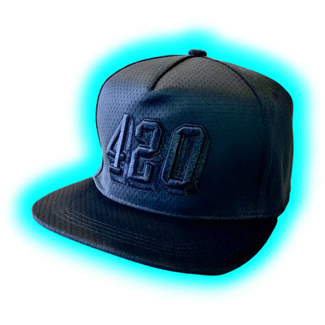 420 - 3D Embroidery Cap - Black on Black