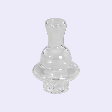 „Carb Cap Spinner aus robustem Glas, ideal zur Steuerung der Luftzirkulation beim Verdampfen von Konzentraten.“