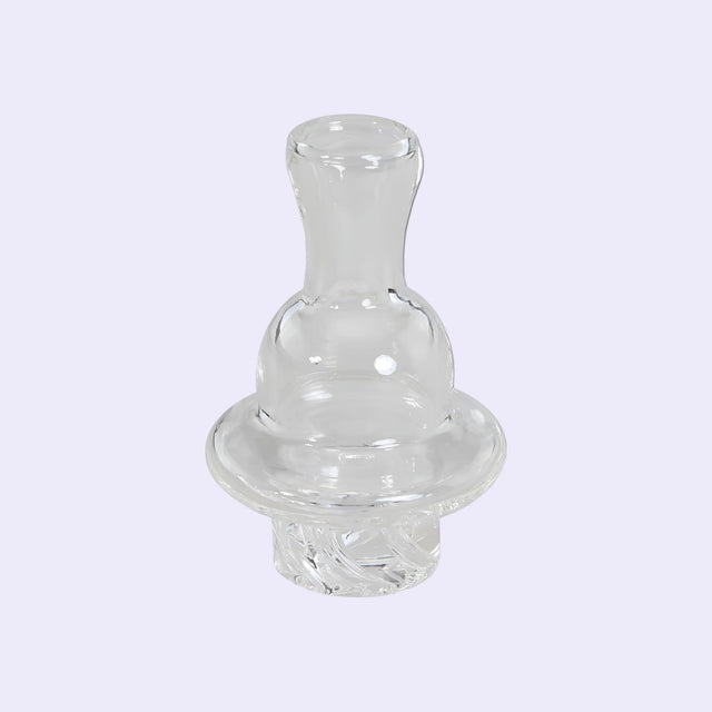 „Carb Cap Spinner aus robustem Glas, ideal zur Steuerung der Luftzirkulation beim Verdampfen von Konzentraten.“
