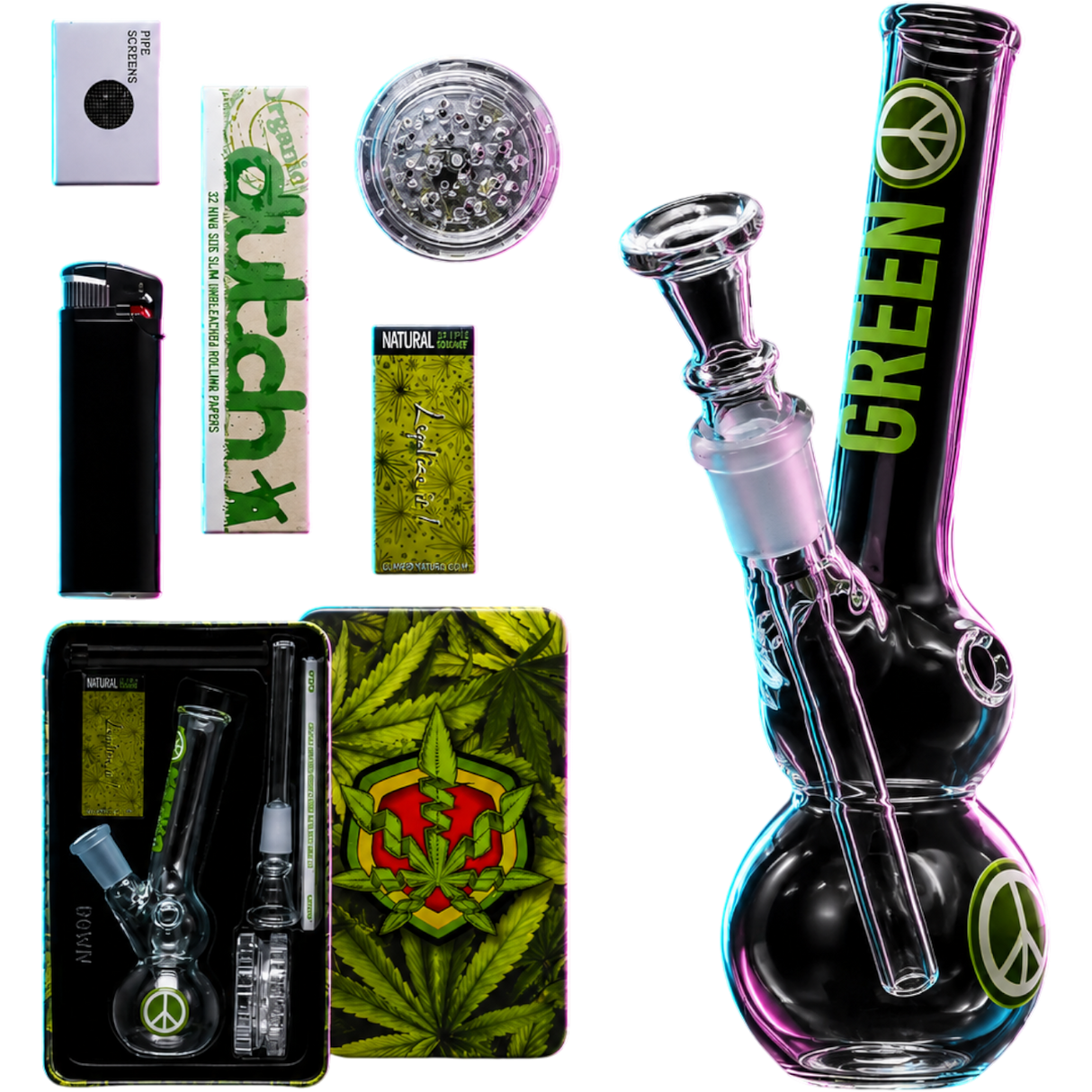 Bong in vetro Amsterdam Greenline 14 cm