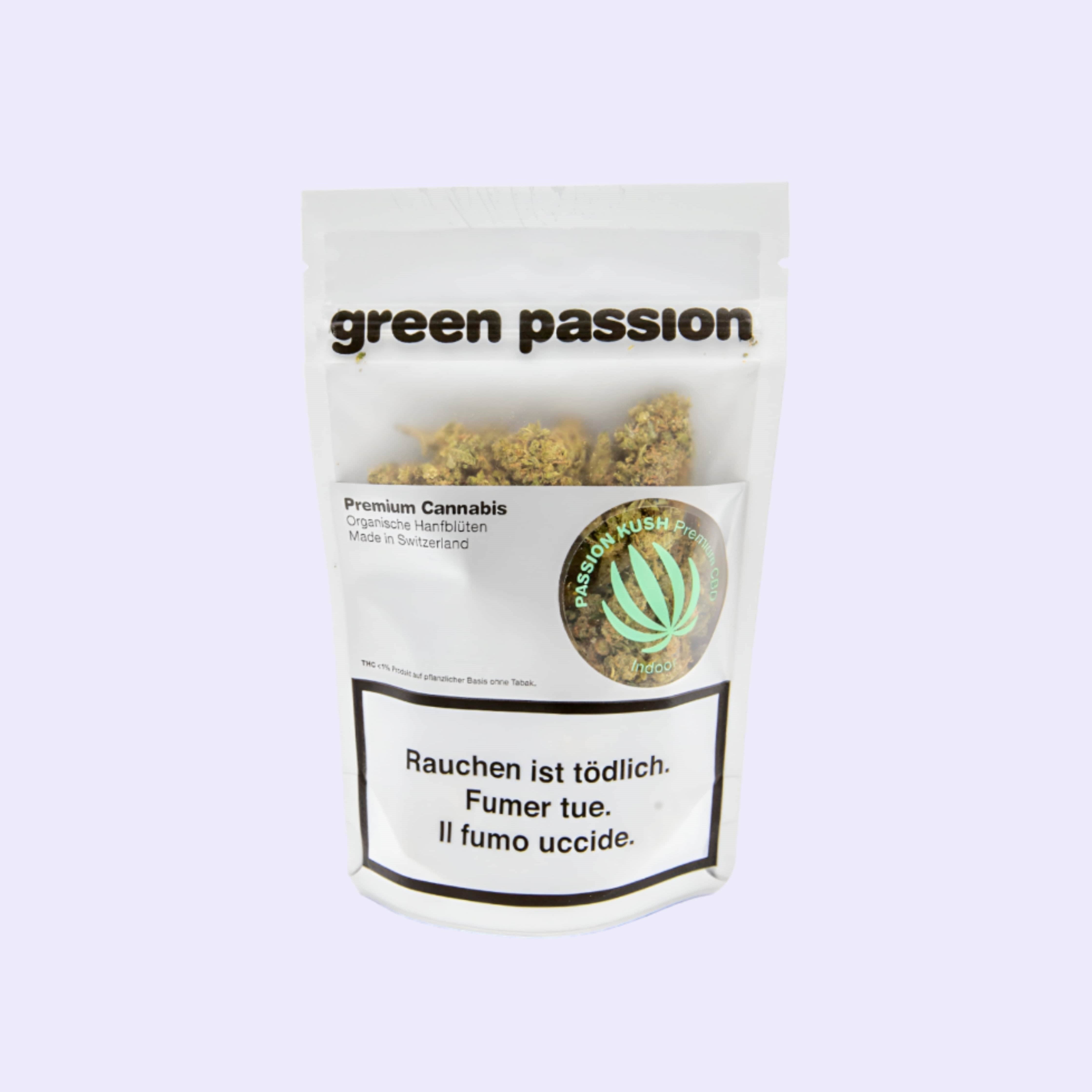 Dieses Bild zeigt die Indoor CBD Blüten Passion Kush von der Firma Green Passion