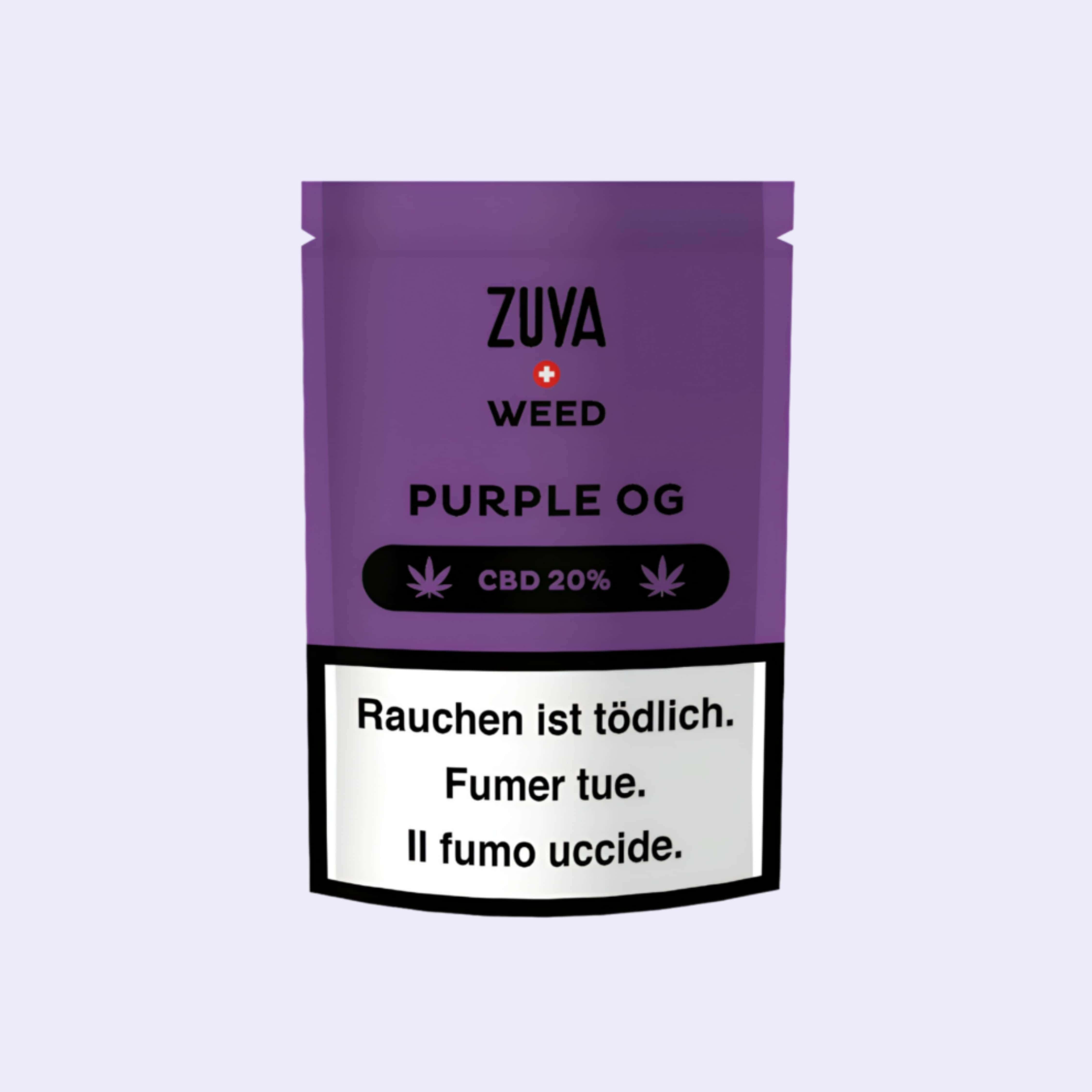 Dieses Bild zeigt die Indoor CBD Blüten Purple OG von der Firma Zuya Weed