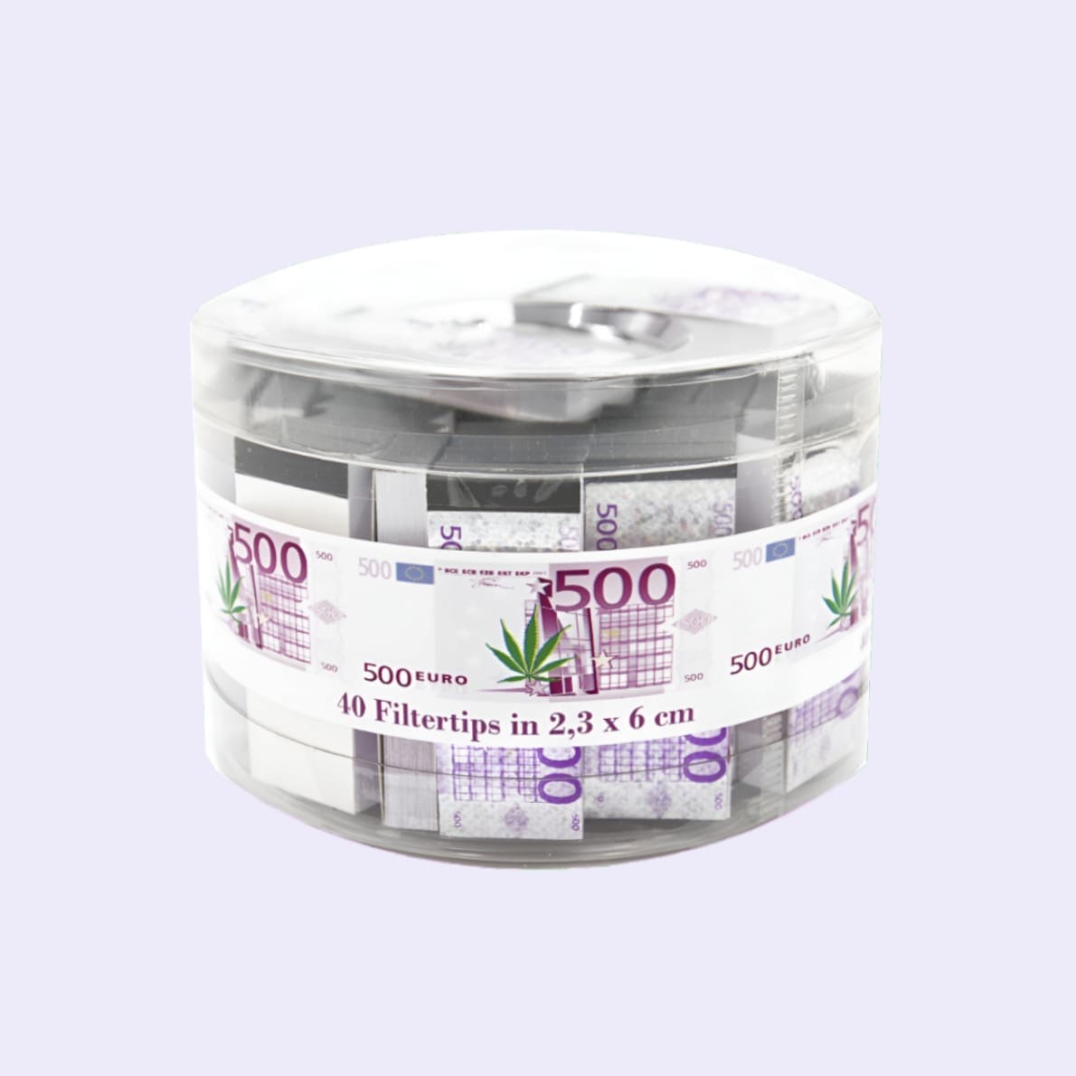 Dieses Bild zeigt die 500 Euro Filter Tips Dose