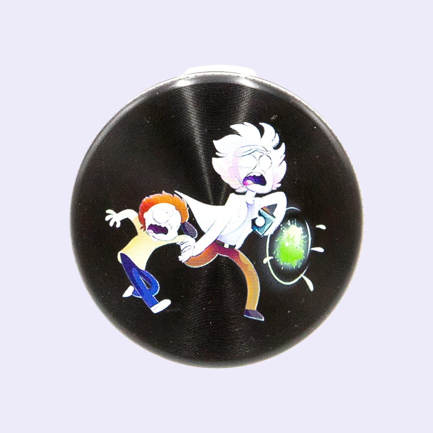 Dieses Bild zeigt den Rick and Morty Aluminium Grinder Black 4 Parts 50mm