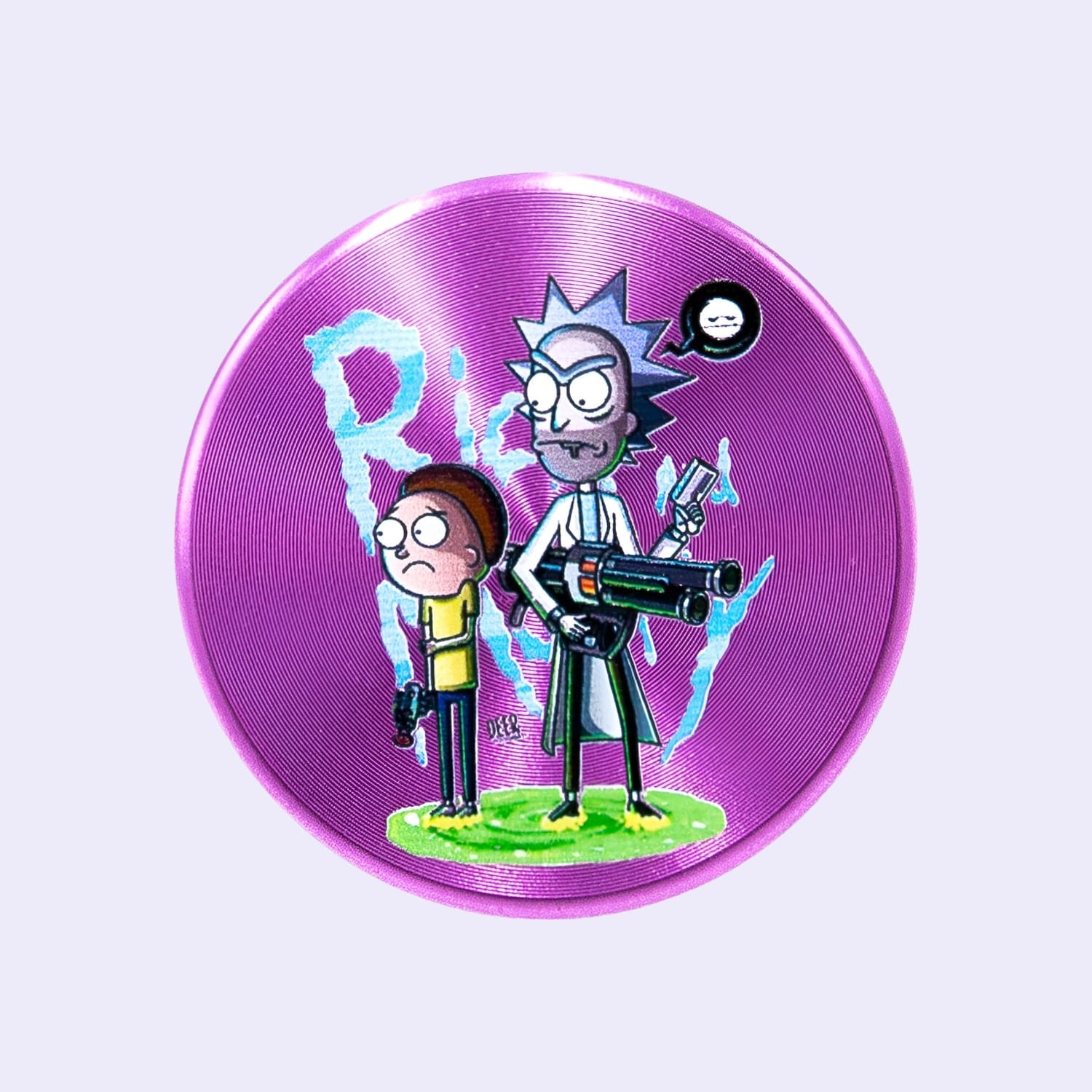 Dieses Bild zeigt den Rick and Morty Aluminium Grinder Purple 4 Parts 50mm