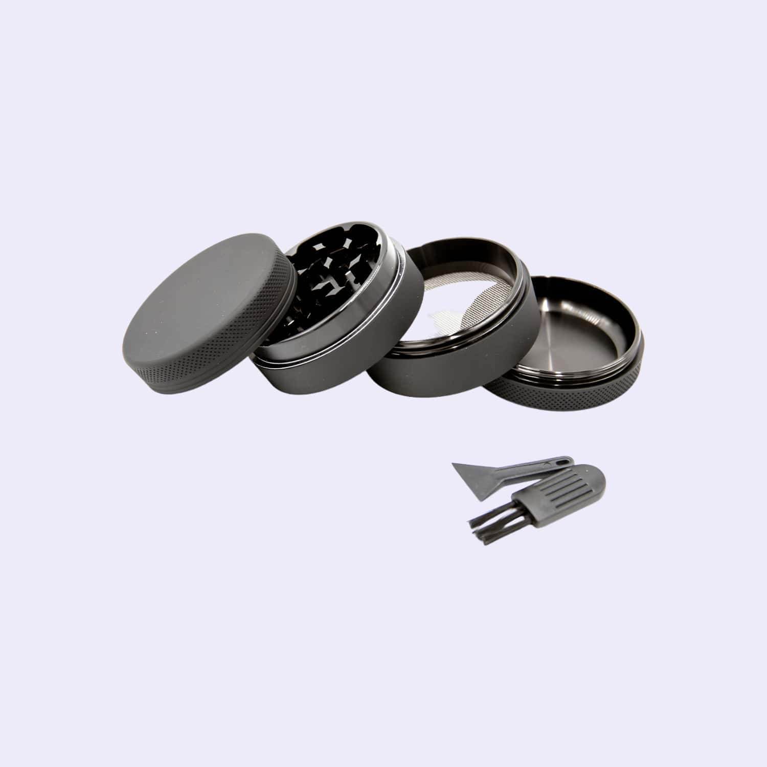 Dieses Bild zeigt den Silicone coated Grinder Black 4 Parts 50mm