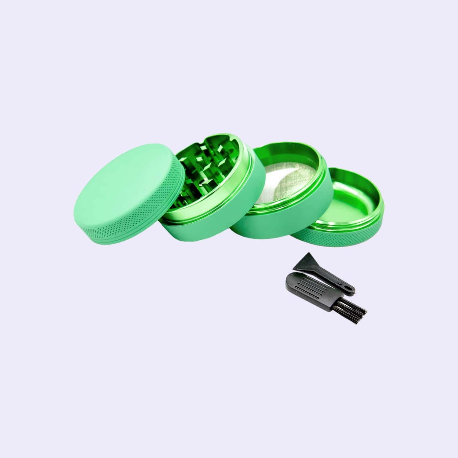 Dieses Bild zeigt den Silicone coated Grinder Green 4 Parts 50mm