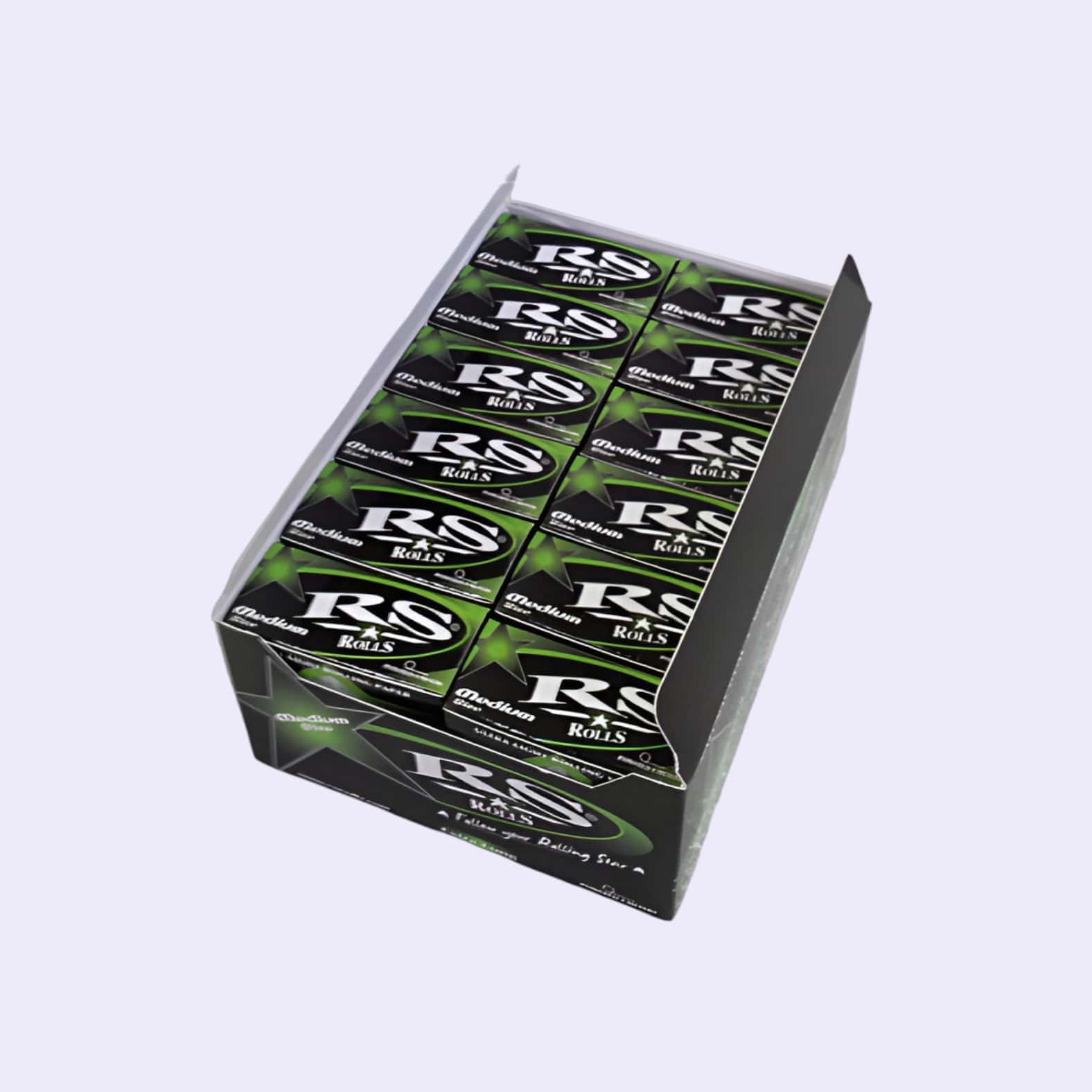 Dieses Bild zeigt die RS Rolls Grün Medium 1 1/4 Box von der Firma RS Rolls