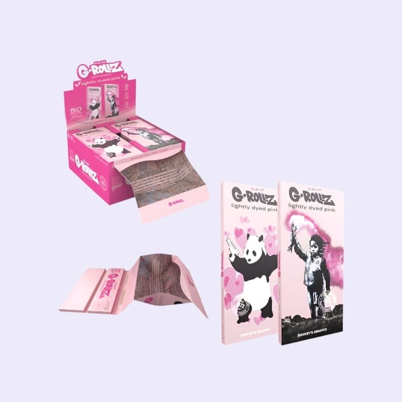 G-Rollz Banksy’s Graffiti Set 1 Lightly Dyed Pink KS Papers BOX 16pcs