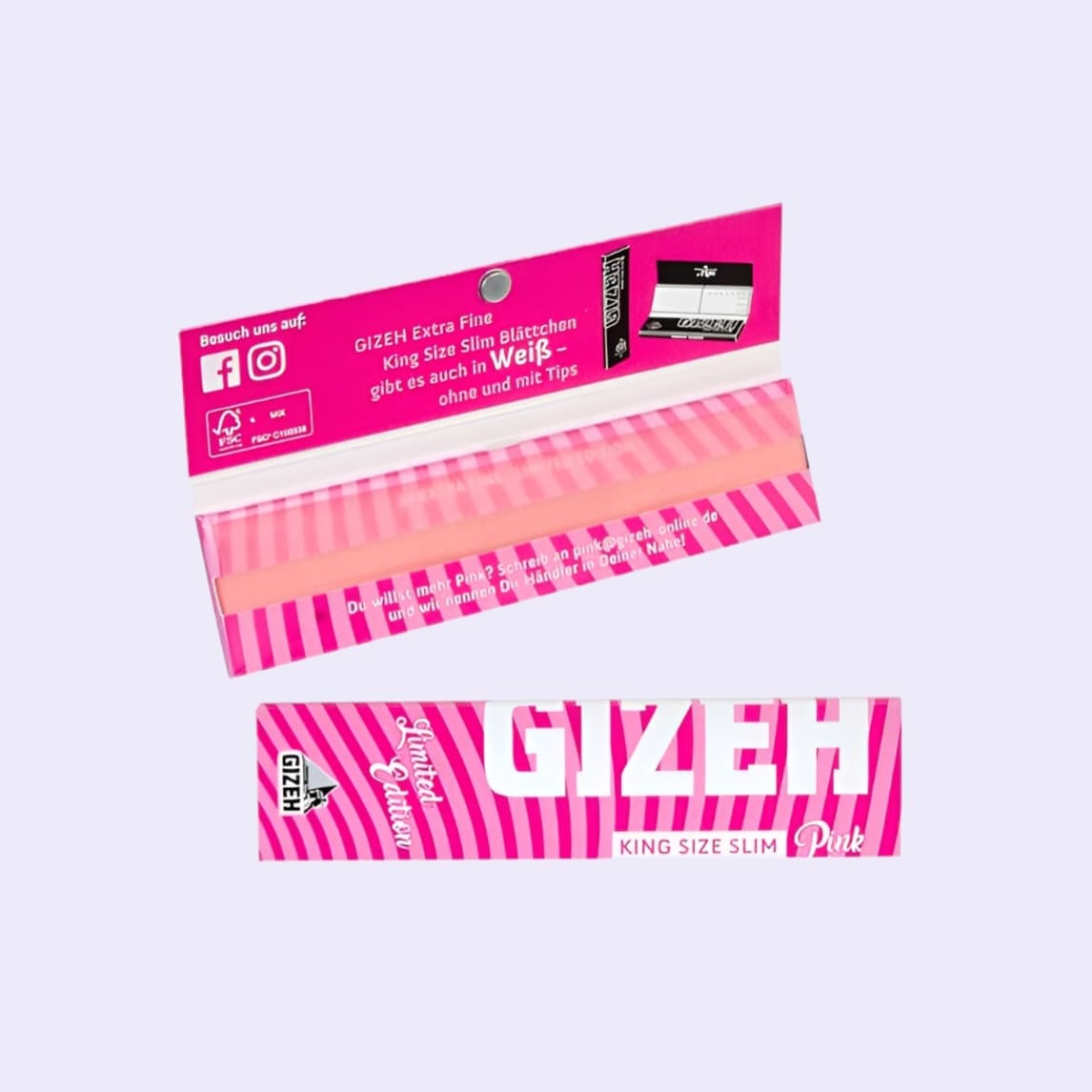 Dieses Bild zeigt die GIZEH Papers KingSize Slim Pink Edition