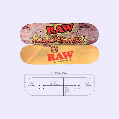 "Raw Street Skateboard Bricks & Classic 8.5'' – langlebiges Skateboard mit einzigartigem Bricks & Classic Design, ideal für Street-Skating, Rampen und Tricks, bietet hohe Stabilität und Kontrolle."