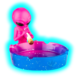 Ashtray Alien Blue Pink 12.5cm