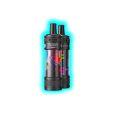 Zwei schwarze Aspire Magnum Nano E-Zigaretten mit farbigen, grafischen Motiven und Schriftzügen