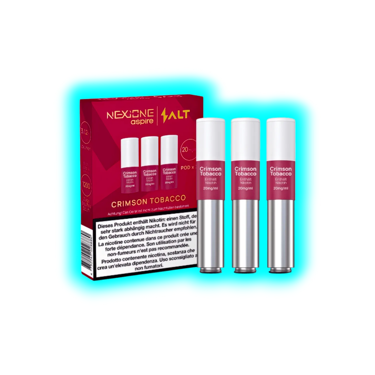 Aspire Nexione Salt Crimson Tobacco Pod 20mg 3pcs