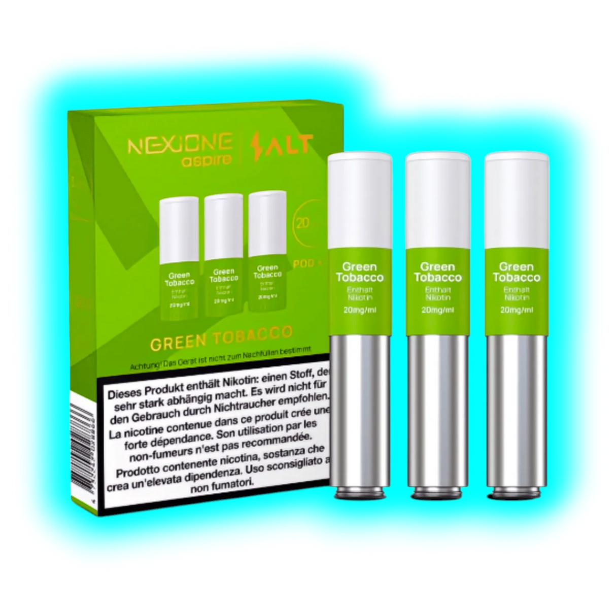 Aspire Nexione Salt Green Tobacco Pod 20mg 3pcs