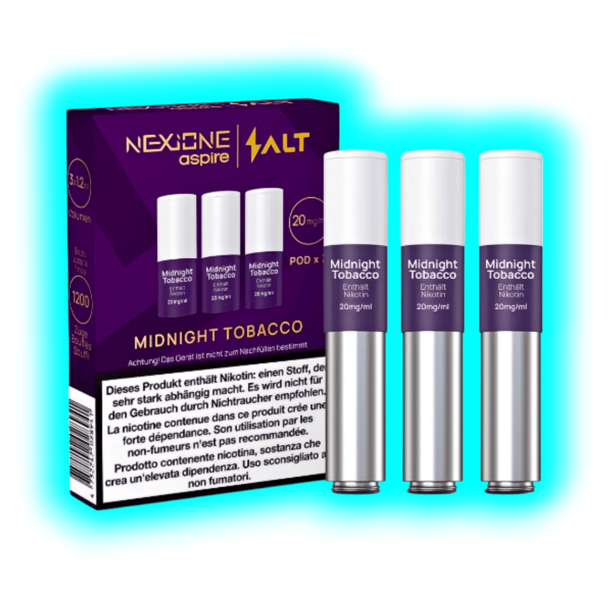 Aspire Nexione Salt Midnight Tobacco Pod 20mg 3pcs