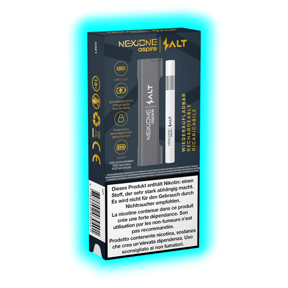 Aspire Nexione Salt Powerbank and Battery Grey