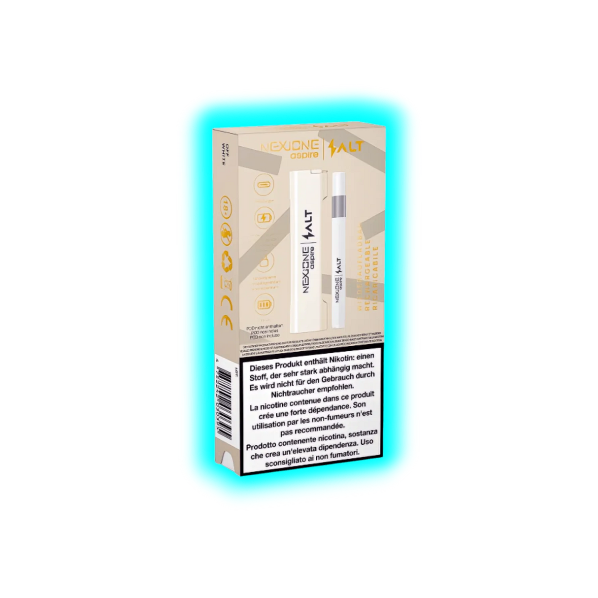 Aspire Nexione Salt Powerbank and Battery Off White