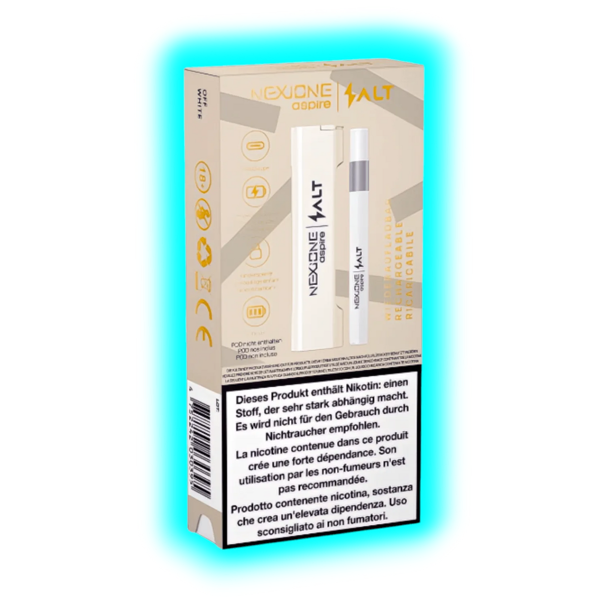 Aspire Nexione Salt Powerbank and Battery Off White