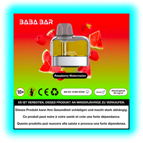 Baba Bar Pod Raspberry Watermelon 10ml 20mg/ml