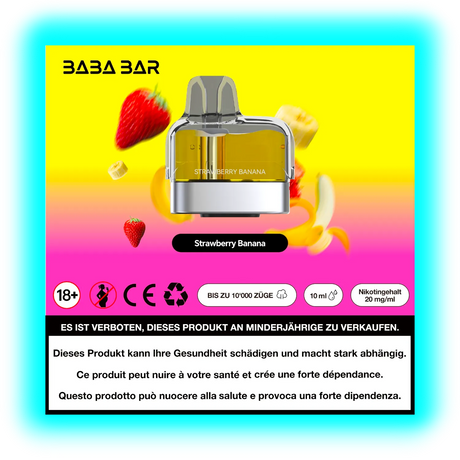 Baba Bar Pod Strawberry Banana 10ml 20mg/ml