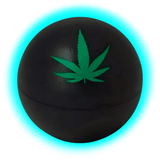 Ball Grinder with Hemp Leaf black