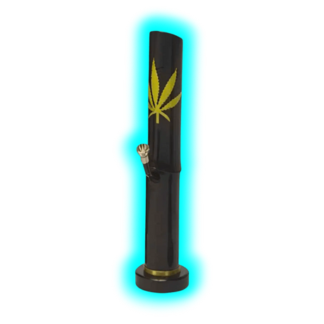 Bamboo Bong mit Hanfblatt