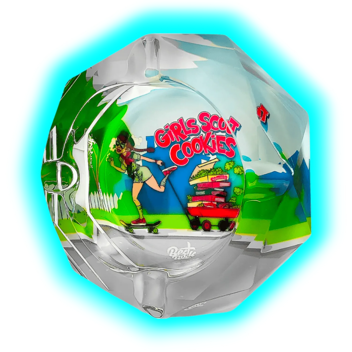 Best Buds Crystal Ashtray with Giftbox Girl Scout Cookies