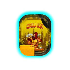 Best Buds Metal Rolling Tray S Gorilla Glue with Magnetic Grinder Card 140 x 180mm