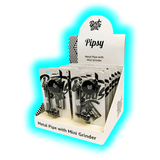 Best Buds Pipsy Black Metal Pipe with Mini Grinder