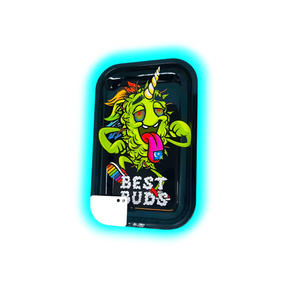 Best Buds Rolling Tray M LSD with Magnetic Grinder Card 175 x 275mm